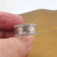 Load image into Gallery viewer, Hadar Designers Sterling Silver White Zircon Band Ring 6,7,8,8.5,9 Handmade()y