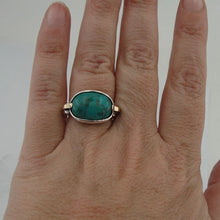Load image into Gallery viewer, Hadar Designers blue kyanite ring 9k yellow gold sterling silver 6,7,8,9 (ms)