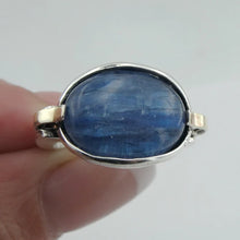 Load image into Gallery viewer, Hadar Designers blue kyanite ring 9k yellow gold sterling silver 6,7,8,9 (ms)