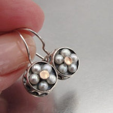 Load image into Gallery viewer, Hadar Designers Charming Handmade 9k Gold Sterling Silver Pearl Earrings (I e716