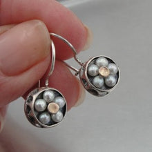Load image into Gallery viewer, Hadar Designers Charming Handmade 9k Gold Sterling Silver Pearl Earrings (I e716