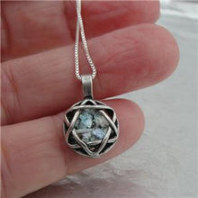 Load image into Gallery viewer, Hadar Designer Handmade 925 Silver Roman Glass Star of David  2 in 1 Pendant (as