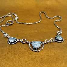 Load image into Gallery viewer, Hadar Designers Antique Roman Glass 3 Pendant Necklace Handmade 925 Silver (as)y