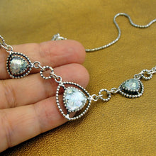 Load image into Gallery viewer, Hadar Designers Antique Roman Glass 3 Pendant Necklace Handmade 925 Silver (as)y