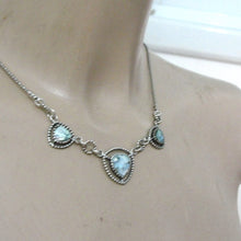 Load image into Gallery viewer, Hadar Designers Antique Roman Glass 3 Pendant Necklace Handmade 925 Silver (as)y