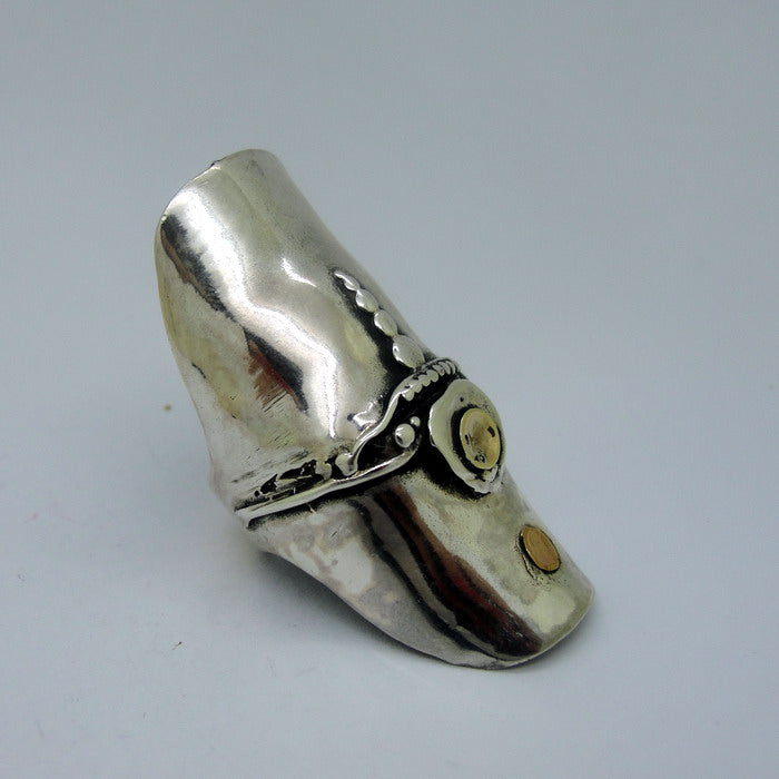 Hadar Designers 9k Yellow Gold 925 Silver Ring size 7.5,8,8.5,9 Handmade  (H106)