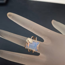 Load image into Gallery viewer, Opalite Ring size 6, 6.5 Sterling Silver Charming Handmade Hadar Designers(sp) Y