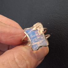 Load image into Gallery viewer, Opalite Ring size 6, 6.5 Sterling Silver Charming Handmade Hadar Designers(sp) Y
