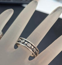 Load image into Gallery viewer, Swivel 925 Silver White Zircon Ring sz 8,8.5 Handmade Hadar Designers (SN) LAST