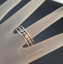 Load image into Gallery viewer, Swivel 925 Silver White Zircon Ring sz 8,8.5 Handmade Hadar Designers (SN) LAST