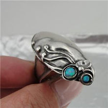 Load image into Gallery viewer, Blue opal ring 925 silver handmade impressive 7, 7.5 Hadar Designers (h 170)Last