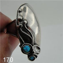 Load image into Gallery viewer, Blue opal ring 925 silver handmade impressive 7, 7.5 Hadar Designers (h 170)Last