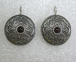 Hadar Designers Red Garnet Necklace 925 Sterling Silver Artist Handmade (MS)y