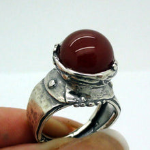 Load image into Gallery viewer, Hadar Designers Carnelian Ring 925 Sterling Silver 7,8,9,10 Handmade Art (H) y