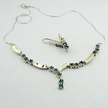 Load image into Gallery viewer, Hadar Designers Blue Topaz Earrings floral 9k Gold 925 Sterling Silver (s 1121)