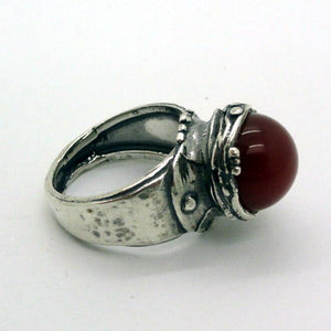 Hadar Designers Carnelian Ring 925 Sterling Silver 7,8,9,10 Handmade Art (H) y