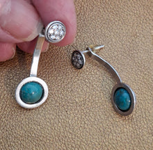 Load image into Gallery viewer, White Pearl Zircon Stud Earrings 925 Sterling Silver Hadar Designers (MS) Last