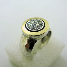 Load image into Gallery viewer, Hadar Designers White Zircon Pendant 9k Yellow Gold Sterling Silver (MS 1290)y