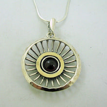 Load image into Gallery viewer, Red Garnet Pendant 9k Yellow Gold 925 Silver Handmade Hadar Designers (ms 1319)y