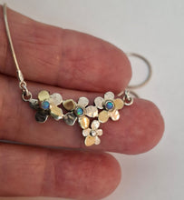 Load image into Gallery viewer, Blue Opal Necklace Pendant Floral 9k Gold 925 Silver Handmade Hadar Designers ()Last