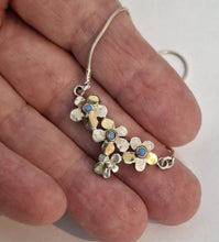 Load image into Gallery viewer, Blue Opal Necklace Pendant Floral 9k Gold 925 Silver Handmade Hadar Designers ()Last