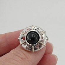 Load image into Gallery viewer, Hadar Designers Onyx Ring 9k yellow Gold 925 Silver 6,7,8,9 Handmade (H 123)8y