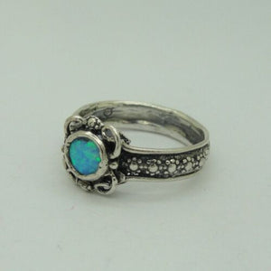 Hadar Designers Blue Opal Ring size 8 Sterling 925 Silver Handmade () LAST