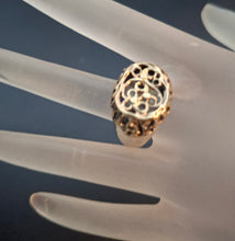 Load image into Gallery viewer, Hadar Designers Filigree 9k Gold 925 Silver Ring sz 8.5, 9 Handmade (I r427)LAST