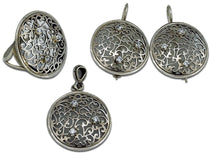 Load image into Gallery viewer, Hadar Designers Filigree zircon Round Pendant Handmade Sterling Silver (NS ) y