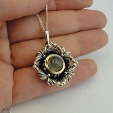 Load image into Gallery viewer, Hadar Designers Blue Opal Pendant 9k Yellow Gold 925 Silver Handmade (MS 1591)y