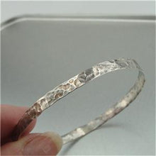 Load image into Gallery viewer, Bangle Bracelet 5mm Sterling Silver Handmade Hammered Hadar Designers () Last