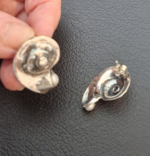 Load image into Gallery viewer, Pearl Zircon Stud Earrings Sterling Silver Handmade Art Hadar Designers (H)LAST