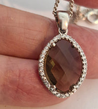 Load image into Gallery viewer, Smokey Zircon Pendant 925 Sterling Silver Art Gift Hadar Designers () Last