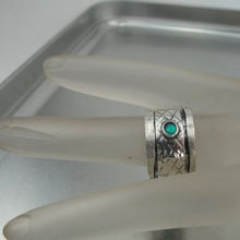 Load image into Gallery viewer, Sterling Silver Blue Opal Swivel Ring sz 6, 6.5 Handmade Hadar Designers () LAST