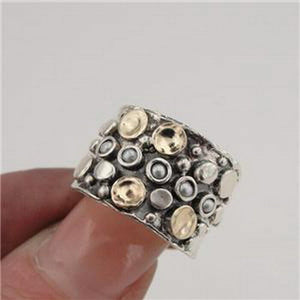 Hadar Designers Pearl Ring 9k Gold 925 Silver 5,5.5,6,6.5,7,8,9 Handmade (I r487