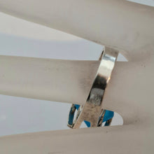 Load image into Gallery viewer, Blue Ocean Quartz Ring 9k Yellow Gold sz 7.5, 8 Sterling Silver Hadar Designers () Last