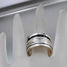 Load image into Gallery viewer, Wide Swivel Sterling Silver Ring sz 8,8.5 Handmade Hadar Designers (I r475s)LAST