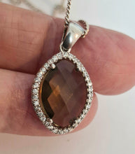 Load image into Gallery viewer, Smokey Zircon Pendant 925 Sterling Silver Art Gift Hadar Designers () Last