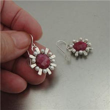 Load image into Gallery viewer, Hadar Designers NEW Handmade 925 Silver Pearl Ruby Pendant Earrings Set (I 1088)