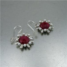 Load image into Gallery viewer, Hadar Designers NEW Handmade 925 Silver Pearl Ruby Pendant Earrings Set (I 1088)