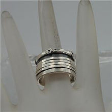 Load image into Gallery viewer, Wide Swivel Sterling Silver Ring sz 8,8.5 Handmade Hadar Designers (I r475s)LAST