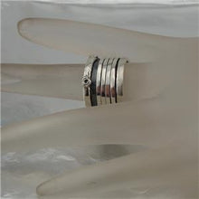 Load image into Gallery viewer, Wide Swivel Sterling Silver Ring sz 8,8.5 Handmade Hadar Designers (I r475s)LAST