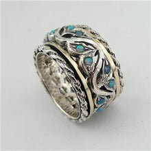 Load image into Gallery viewer, Swivel Opal Ring 9k Yellow Gold 925 Silver 6,7,8,9 Handmade Hadar Designers(SN)y