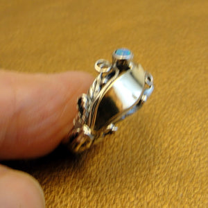 Hadar Designers Blue Opal Ring sz 6 Yellow Gold 925 Silver Art Handmade () Last