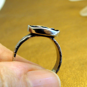 Hadar Designers Blue Opal Ring size 6.5, 7 Sterling 925 Silver Handmade () LAST