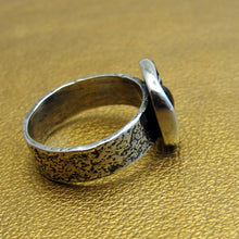 Load image into Gallery viewer, Hadar Designers Red Garnet Ring size 6.5, 7 Sterling 925 Silver Handmade () LAST