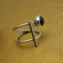 Load image into Gallery viewer, Hadar Designers Black Onyx Ring sz 6.7,8,9 Handmade 9k Gold 925 Silver (MS)8y