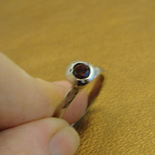 Load image into Gallery viewer, Hadar Designers Red Zircon Ring 925 Sterling Silver size 7 Handmade Art () LAST