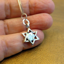 Load image into Gallery viewer, Sterling Silver Pendant Roman Glass Star of David Handmade Hadar Designers (as