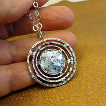 Load image into Gallery viewer, Hadar Designers Roman Glass Pendant Handmade 925 Sterling Silver (as 150666)